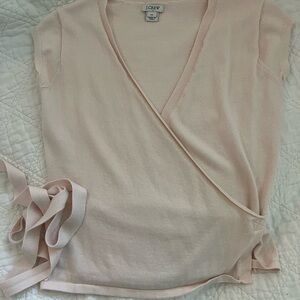 J. Crew Soft Pink Wrap Top